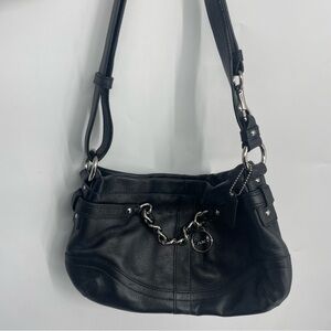 Vintage y2k black Coach pebbled leather shoulder bag